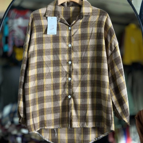 شومیز چهارخونه حراجی کد 9659
