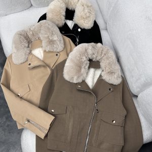 کت چرم خز دار راما قشم کد 3546