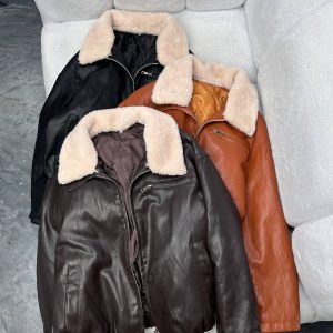 کت چرم خز دار راما قشم کد 3604